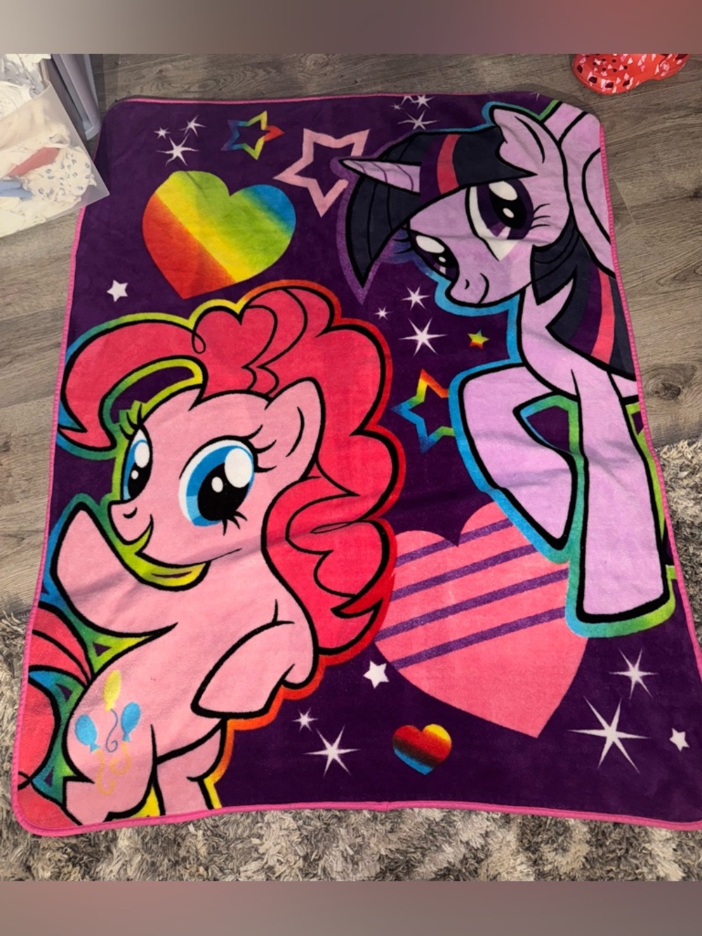 My Little Pony 2014 Hasbro rare 2016 plush colorful blanket